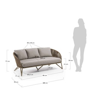 Sofá Branzie 3 plazas 180 cm - Kave Home, Vackart 2