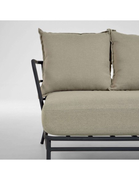 Sofá Mareluz de 3 plazas acero negro  - Kave Home