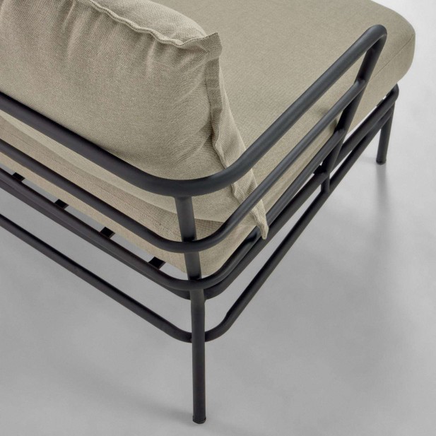 Sofá Mareluz de 3 plazas acero negro  - Kave Home