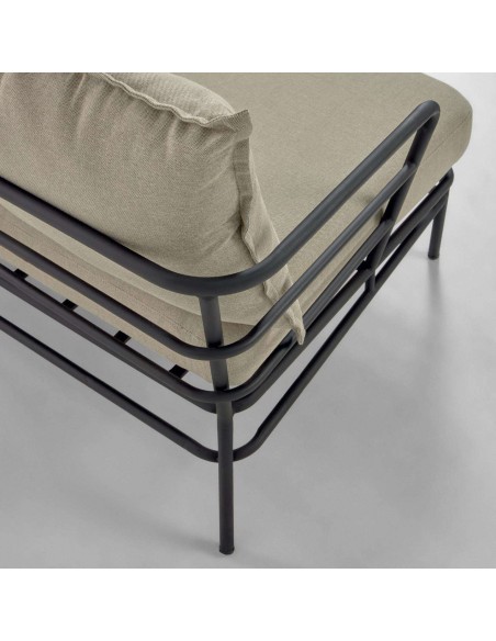 Sofá Mareluz de 3 plazas acero negro  - Kave Home