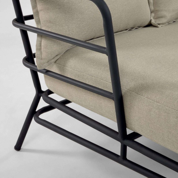 Sofá Mareluz de 3 plazas acero negro  - Kave Home