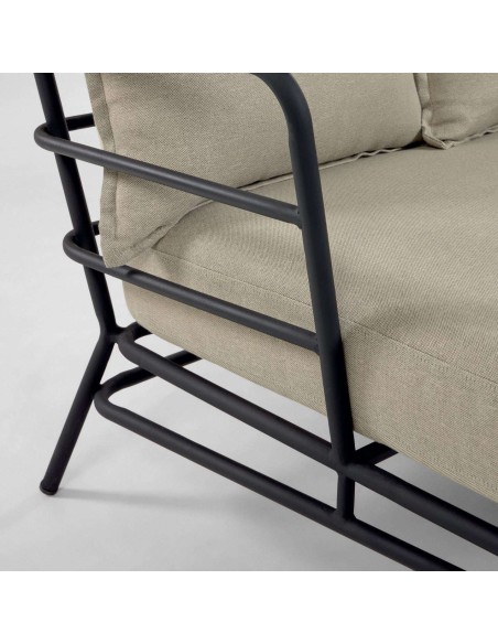 Sofá Mareluz de 3 plazas acero negro  - Kave Home