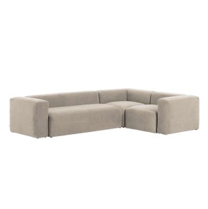 Sofá rinconero Blok 4 plazas beige 320 x 230 cm - Kave Home; Vackart. S683GR39. Sofá de diseño