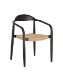 Silla NINA, Acacia Negro / Cuerda Beige - Kave Home