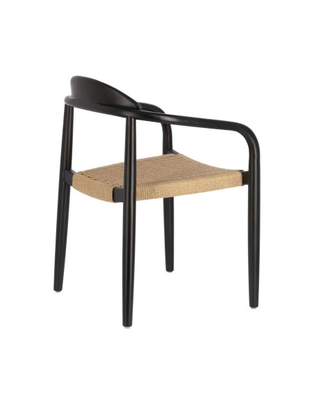 Silla NINA, Acacia Negro / Cuerda Beige - Kave Home. Vackart