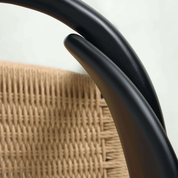 Silla NINA, Acacia Negro / Cuerda Beige - Kave Home. Vackart