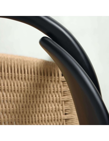 Silla NINA, Acacia Negro / Cuerda Beige - Kave Home. Vackart