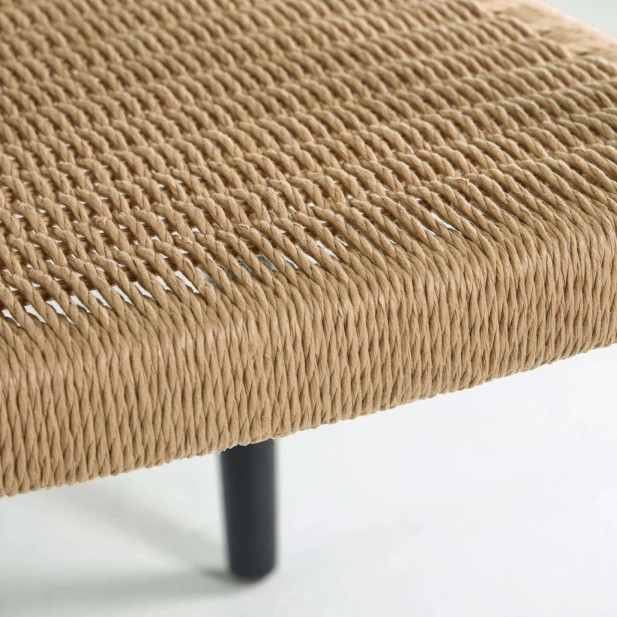 Silla NINA, Acacia Negro / Cuerda Beige - Kave Home. Vackart