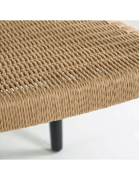 Silla NINA, Acacia Negro / Cuerda Beige - Kave Home. Vackart