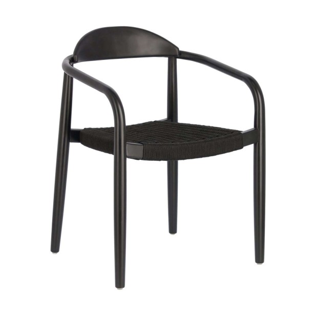 Silla NINA, Acacia Negro / Cuerda Negra - Kave Home. Vackart