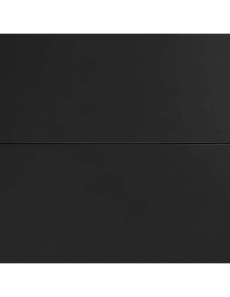 Mesa extensible Atminda 160 (210) x 90 cm cristal patas de acero acabado negro - Kave Home