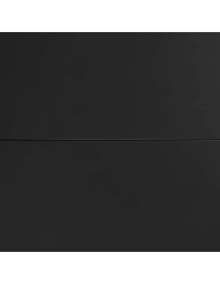 Mesa Theone 160 (210) x 90 cm cristal patas de acero negro - CC5177C01