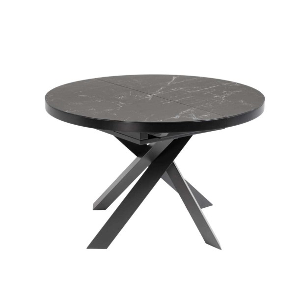 Mesa Vashti Ø 120 (160) cm porcelánico/acero negro - CC5176K01