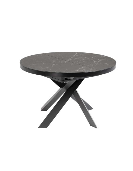 Mesa Vashti Ø 120 (160) cm porcelánico/acero negro - CC5176K01