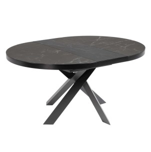 Mesa Vashti Ø 120 (160) cm porcelánico/acero negro - CC5176K01 2