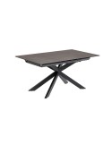 Mesa extensible Atminda 160 (210) x 90 cm porcelánico/ patas acero negro - Kave Home