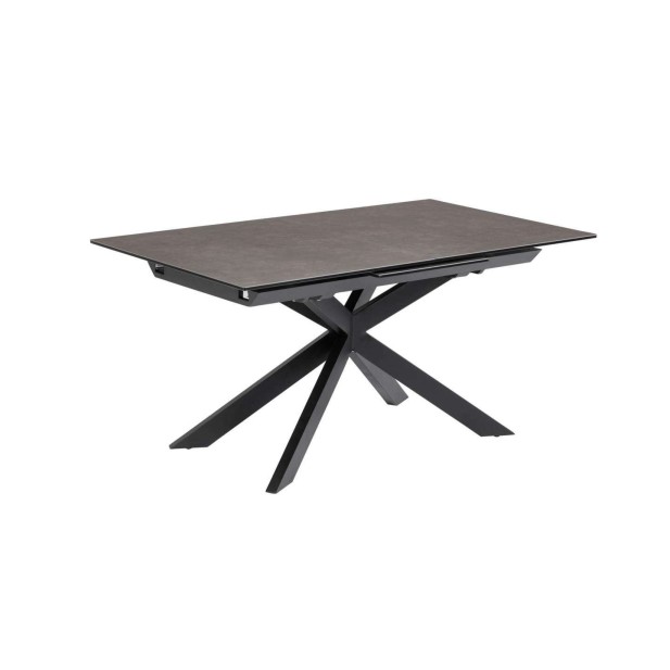 Mesa extensible Atminda 160 (210) x 90 cm porcelánico patas acero acabado negro - Kave Home