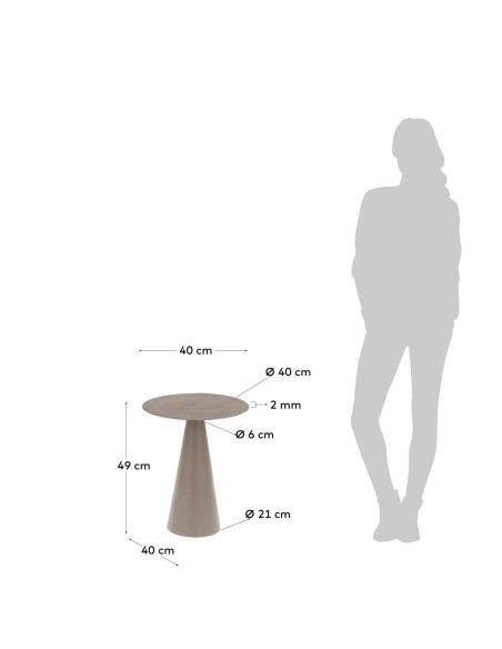 Mesa auxiliar Shirel Ø 38 cm verde - Kave Home; Vackart. CC5160R19