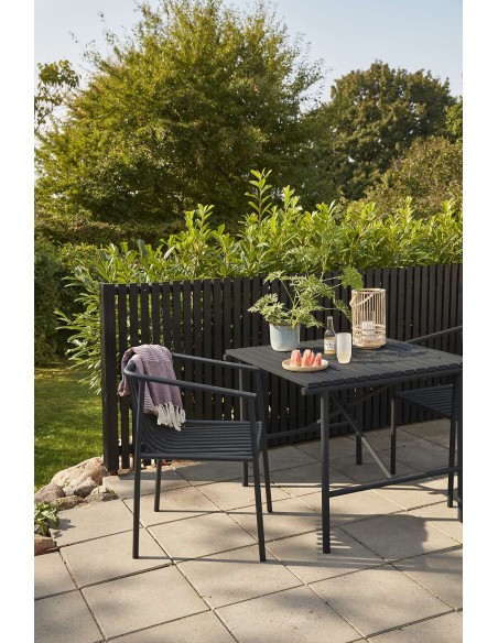 Mesa VILLA 90x90 cm de Comedor, Metal Negro - Hübsch. Vackart