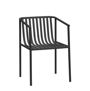 Silla con Brazos JAKKE, Metal Negro - Hübsch. Las exclusivas sillas de diseño escandinavo de Hübsch en Vackart, tu tienda de diseño online.