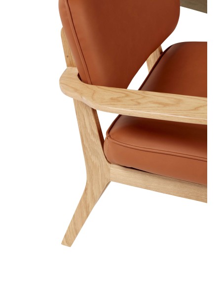 Sillón HAZE, Roble Natural / Poliéster Marrón - Hübsch. Vackart