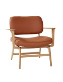 Sillón HAZE, Roble Natural / Poliéster Marrón - Hübsch