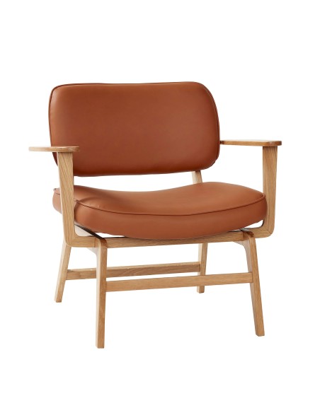 Sillón HAZE, Roble Natural / Poliéster Marrón - Hübsch. Vackart
