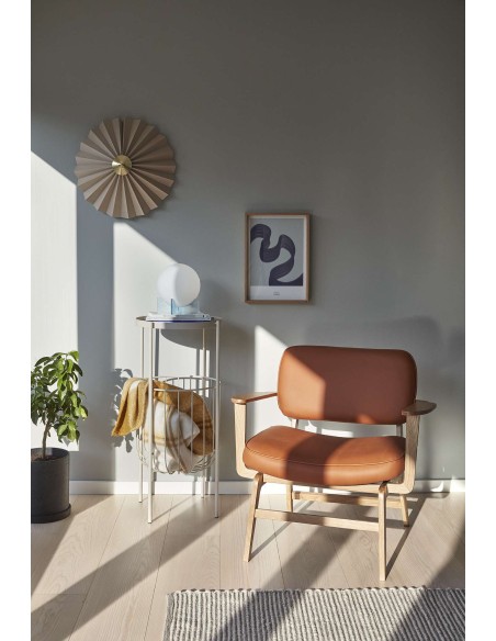 Sillón HAZE, Roble Natural / Poliéster Marrón - Hübsch. Vackart