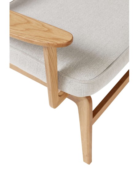 Sillón HAZE, Roble Natural / Textil Gris - Hübsch. Vackart