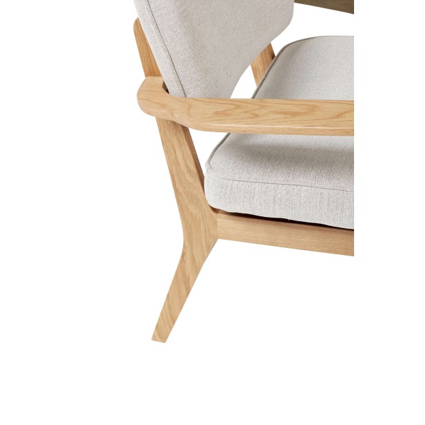 Sillón HAZE, Roble Natural / Textil Gris - Hübsch. Vackart