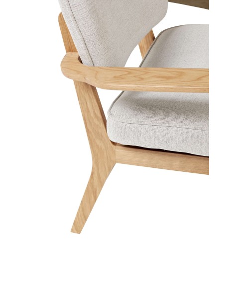 Sillón HAZE, Roble Natural / Textil Gris - Hübsch. Vackart