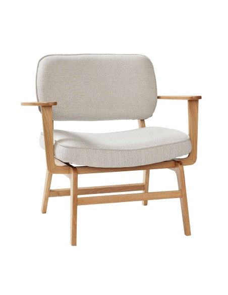 Sillón HAZE, Roble Natural / Textil Gris - Hübsch. Vackart