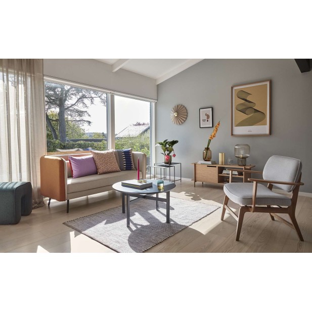 Sillón HAZE, Roble Natural / Textil Gris - Hübsch. Vackart