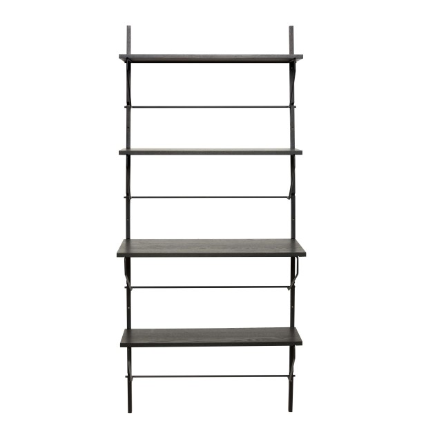 Estantería de Pared NORM 80x180 cm, Madera / Metal Negro - Hübsch. Vackart