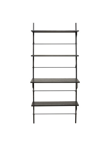 Estantería de Pared NORM 80x180 cm, Madera / Metal Negro - Hübsch. Vackart