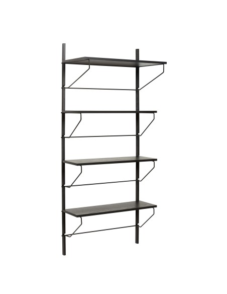 Estantería de Pared NORM 80x180 cm, Madera / Metal Negro - Hübsch. Vackart