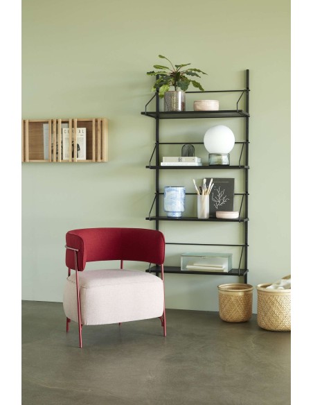 Estantería de Pared NORM 80x180 cm, Madera / Metal Negro - Hübsch. Vackart