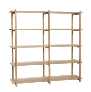 Estantería MASON 150 cm Alto, Roble Natural - Hübsch. Los originales y exclusivos muebles de diseño escandinavo de Hübsch en Vackart, tu tienda de diseño online.