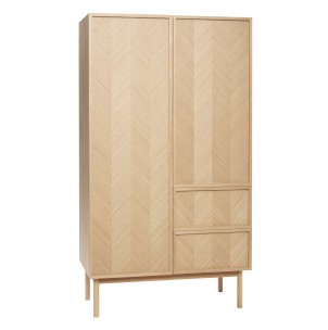 Armario HERRINGBONE Alto 180 cm, Roble Natural - Hübsch. Los originales y exclusivos muebles de diseño escandinavo de Hübsch en Vackart, tu tienda de diseño online.