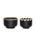 Set 2 Cestas BLACKIE, Ratán Negro / Natural - Hübsch