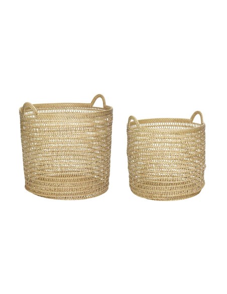 Set 2 Cestas WEAVE, Ratán Natural - Hübsch. Vackart