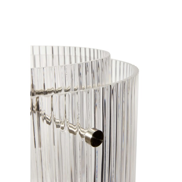 Lámpara de Techo RIPPLE Ø41 cm, Cristal / Metal Niquel - Hübsch