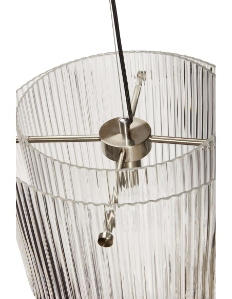 Lámpara de Techo RIPPLE Ø41 cm, Cristal / Metal Niquel - Hübsch