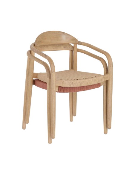 Silla NINA Acacia/cuerda terracota - Kave Home, Vackart. CC0555J86 