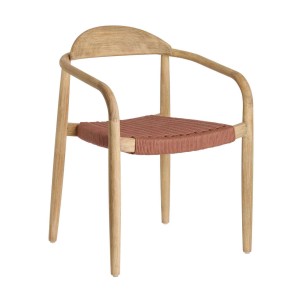 Silla NINA, Acacia Natural / Cuerda Terracota - Vackart. Las modernas y sillas de diseño de Kave Home, en Vackart tu tienda de diseño online.