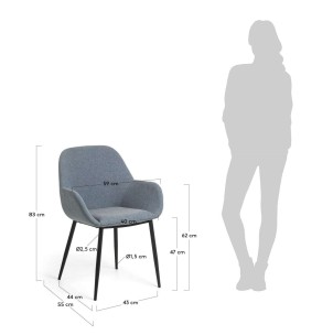 Silla KONNA, Textil Azul Claro - Kave Home. Vackart 2