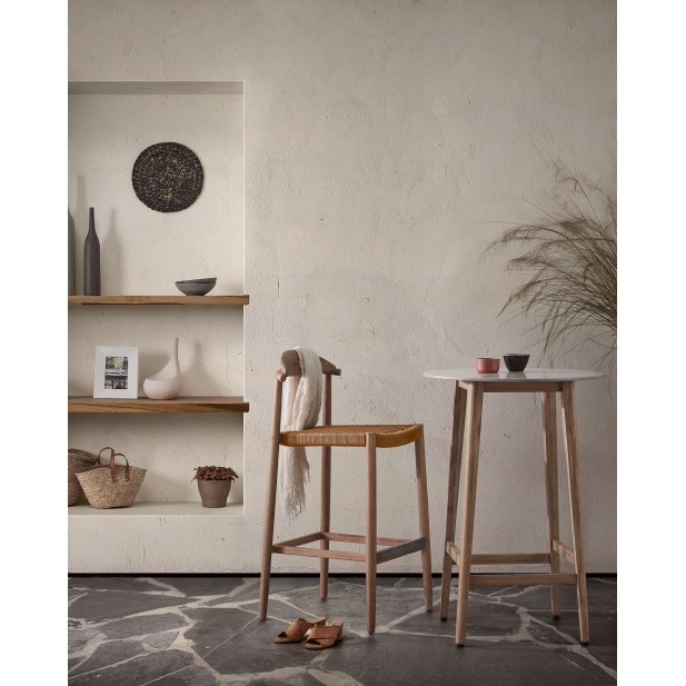 Taburete NINA 76 cm Alto, Acacia Natural - Kave Home. Vackart