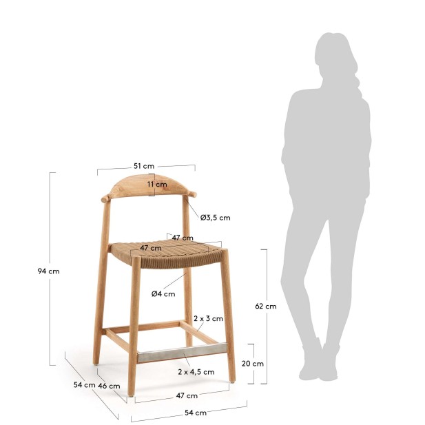 Taburete Nina altura 62 cm - Kave Home, Vackart Taburete Nina altura 62 cm - Kave Home, Vackart