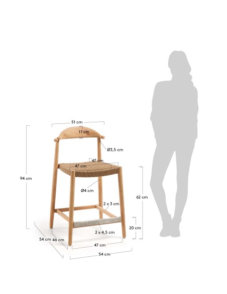 Taburete Nina altura 62 cm - Kave Home, Vackart