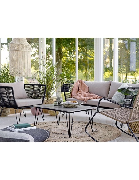 Mesa de Centro MUNDO, Metal / Cemento Gris - Bloomingville. Vackart